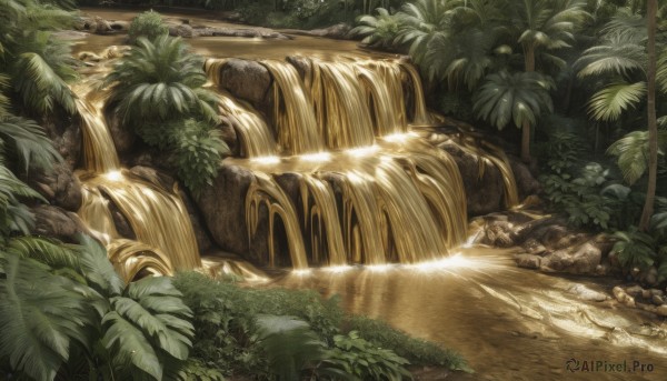 A glimpse of a waterfall in a ethereal day