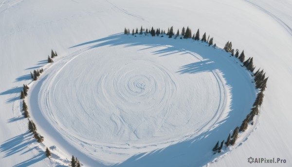 A landscape portrayed in a inviting snowy day