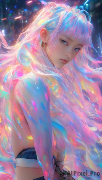 A female portrayed in a inviting dynamic scene