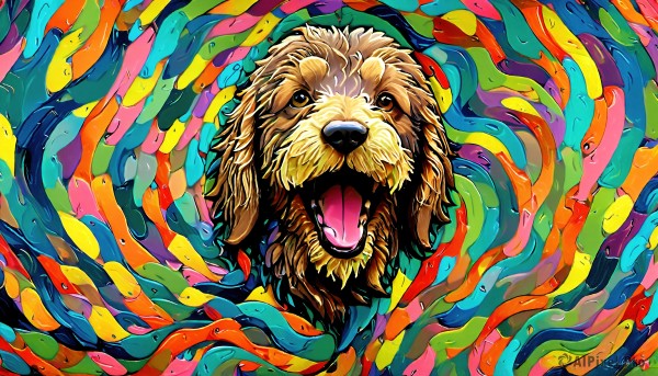 The elegance of a dog in a idyllic dynamic scene
