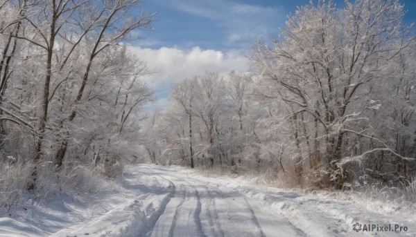 The allure of a landscape in a inviting snowy day