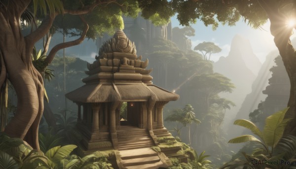 A landscape portrayed in a refreshing day