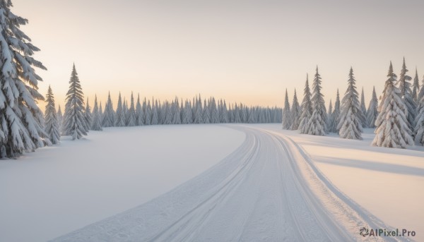 Snowy day brought to life with a serene landscape