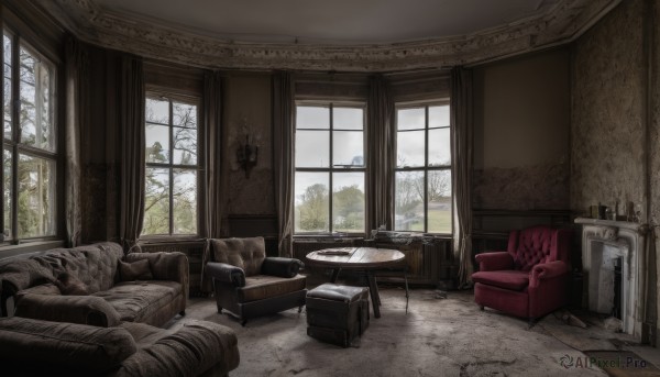 A glimpse of a indoors in a lush snowy day