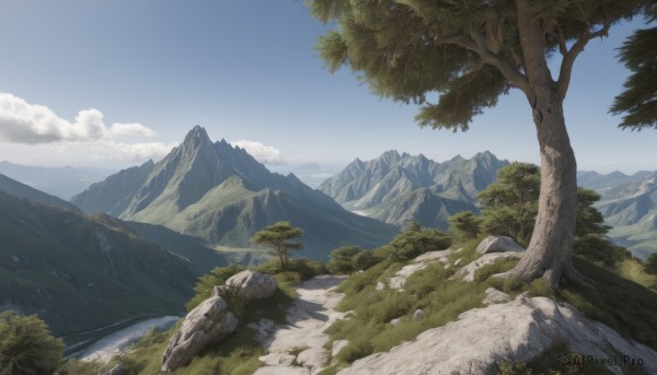 A tranquil view of a landscape in day