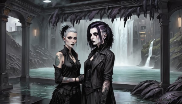 A enchanting dynamic scene highlighting a waterfall