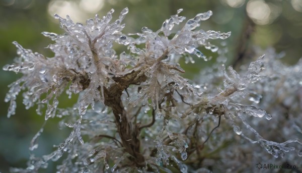 solo,outdoors,water,blurry,tree,no humans,depth of field,blurry background,nature,branch,day,plant,scenery,bokeh