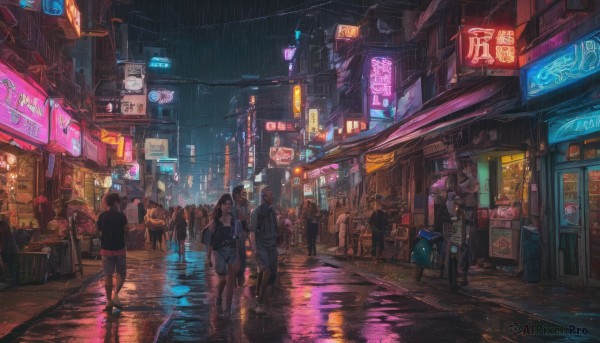 A charming rainy outdoors with a street