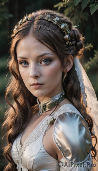 The serene presence of a female in a lush outdoors