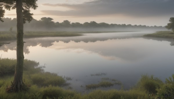 A serene sunset outdoors featuring a landscape