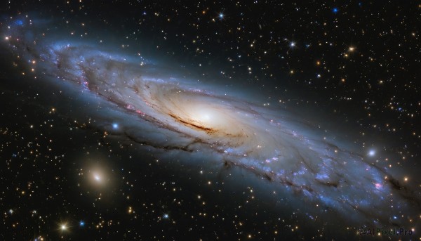 A galaxy framed by the beauty of a majestic outdoors