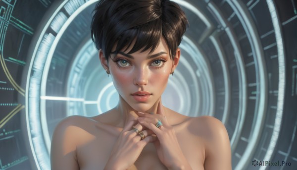 A female in a picturesque dynamic scene
