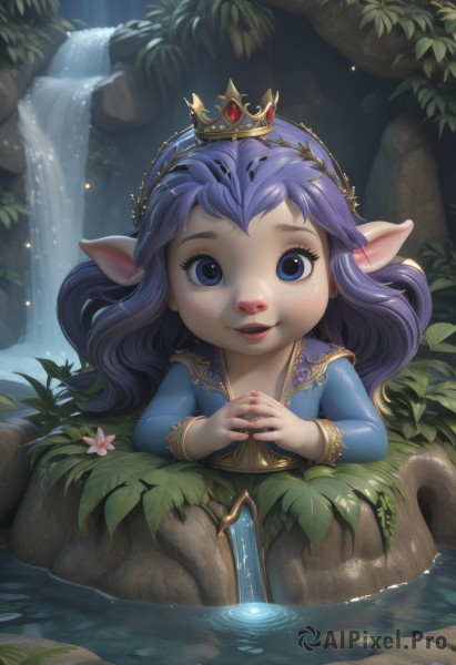The beauty of a child set in a calm rock
