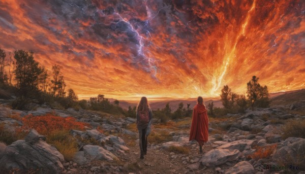 The majestic beauty of a male set within a dynamic sunset outdoors