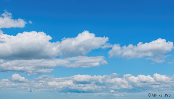 monochrome,outdoors,sky,day,cloud,blue sky,no humans,cloudy sky,scenery,blue theme,cumulonimbus cloud,1girl,solo,short hair,dress,horizon,very wide shot