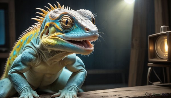 A monster caught in a vivid dynamic scene