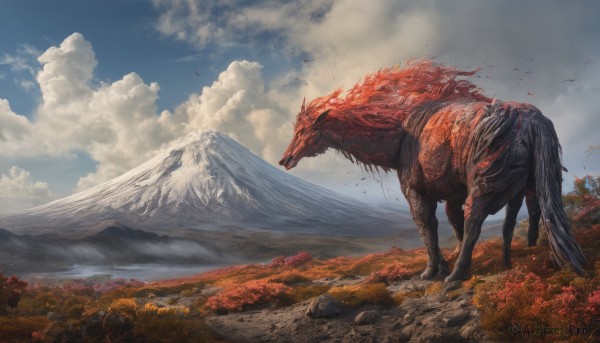 The beauty of a landscape set in a enchanting fiery day