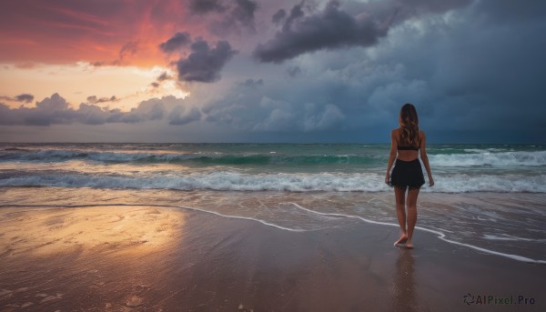A female showcased in a vivid sunset outdoors