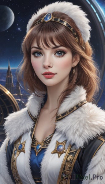 Image of a female in a peaceful night sky