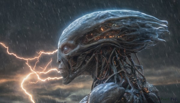 A ethereal rainy cloud showcasing a alien