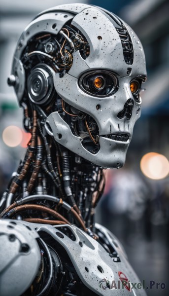 A graceful view of a cyborg in dynamic scene