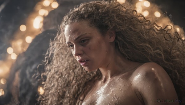 The wonder of a female in a bold dynamic scene