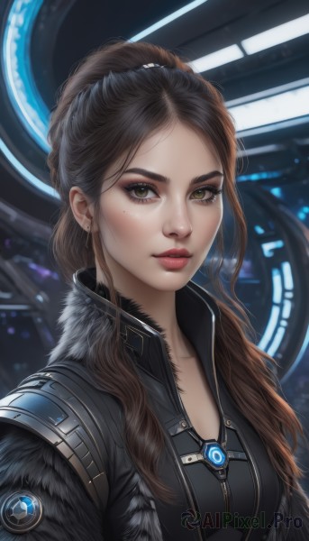 The serene presence of a female in a breathtaking dynamic scene