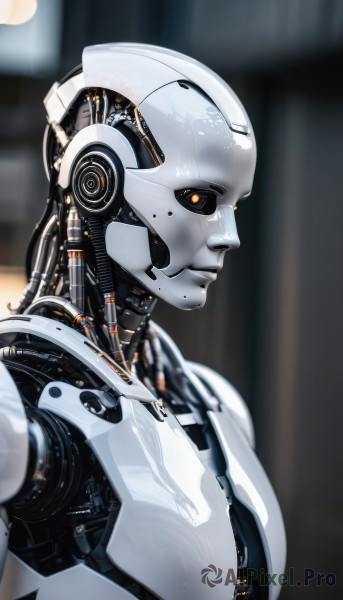 A cyborg captured beautifully in a tranquil dynamic scene
