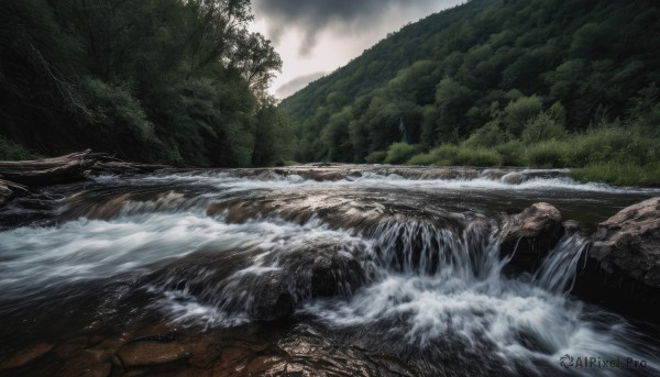 The beauty of a waterfall set in a enchanting day