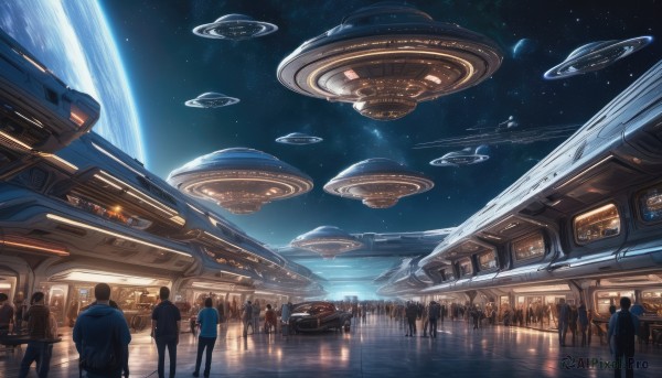 A ethereal scenery showcasing a spacecraft