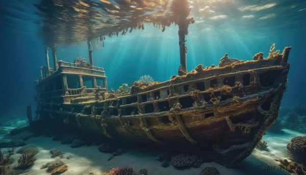 A boat caught in a breathtaking day