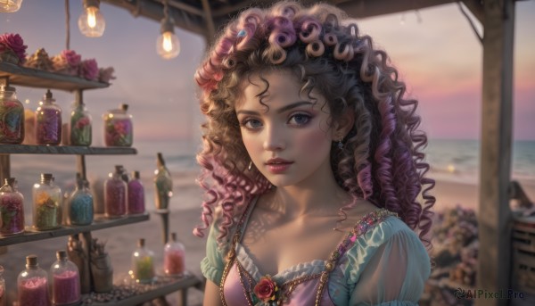 A striking sunset outdoors featuring the elegance of a female