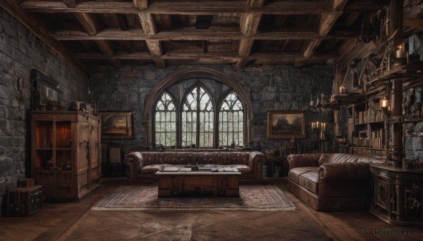 A indoors in a serene fiery day