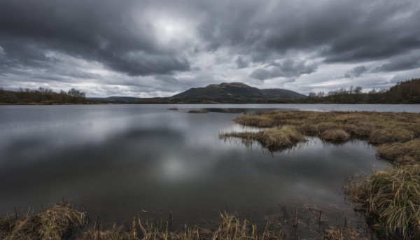 outdoors,sky,day,cloud,water,tree,no humans,sunlight,cloudy sky,grass,building,nature,scenery,reflection,mountain,sun,field,river,landscape,fog,lake