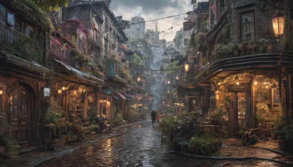 A majestic rainy outdoors featuring a street