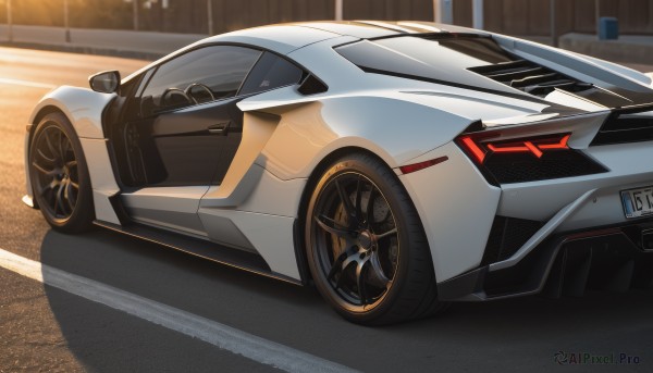 The charm of a motor vehicle in a bold outdoors