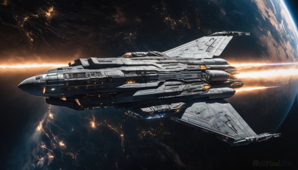 The majestic beauty of a spacecraft set within a dynamic scenery