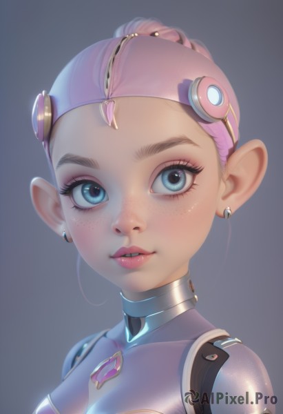 A cyborg in a picturesque dynamic scene