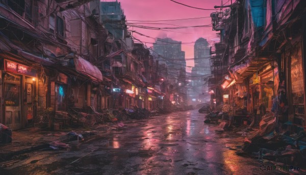 A inspiring view of a street in sunset outdoors