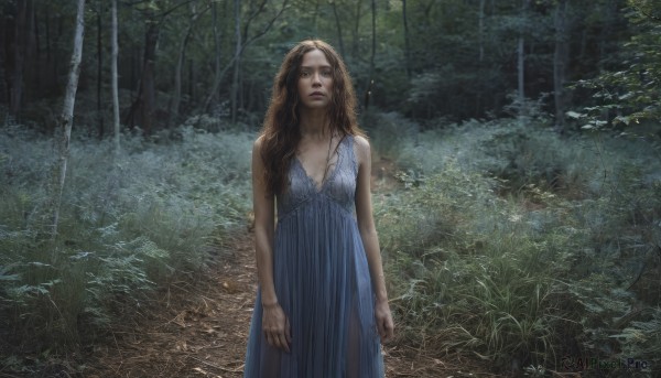 A tranquil view of a female in outdoors