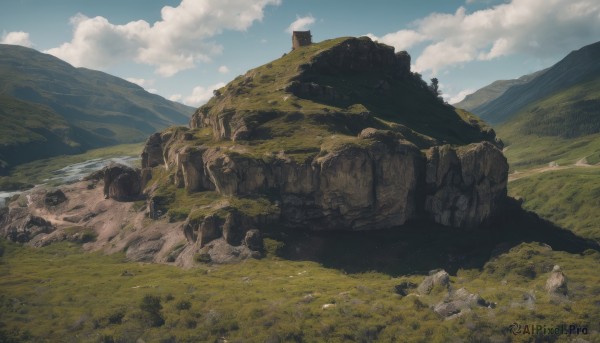 The timeless beauty of a landscape in a bold day