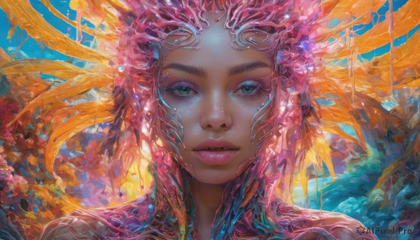 A majestic dynamic scene featuring a female