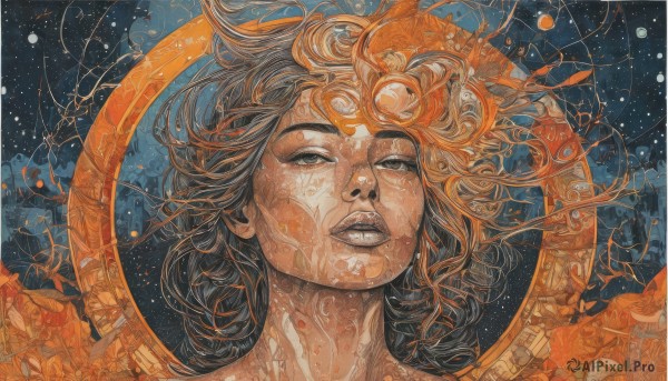 A striking dynamic scene featuring the elegance of a female
