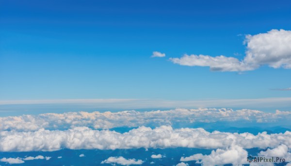 outdoors,sky,day,cloud,water,blue sky,no humans,ocean,cloudy sky,scenery,blue theme,horizon,landscape,above clouds