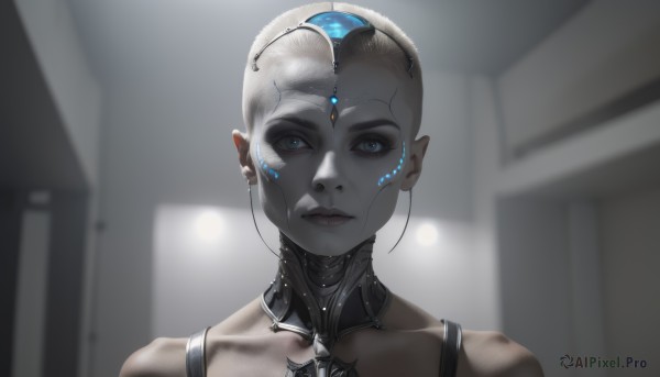 A inspiring view of a cyborg in dynamic scene