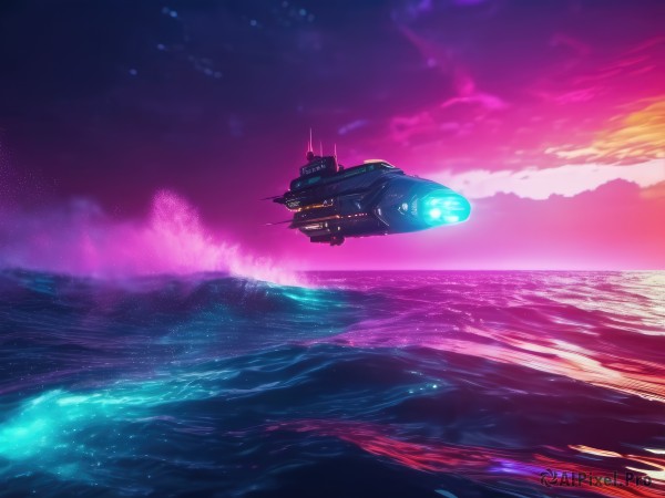The allure of a spacecraft in a inviting sunset outdoors