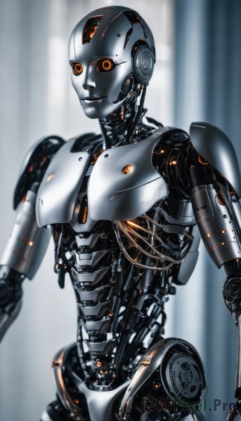 A glimpse of a cyborg in a lush dynamic scene