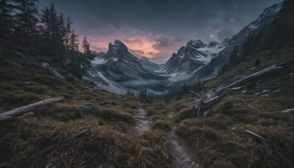 A landscape in the heart of a peaceful snowy outdoors