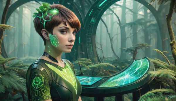 A majestic outdoors featuring a cyborg