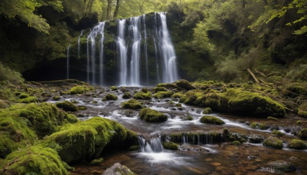 A breathtaking day with a waterfall